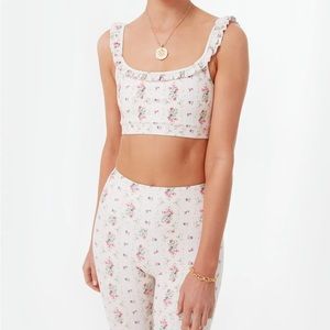LOVESHACKFANCY Graham Cracker Jutta Leggings | XS & Palmira Sports Bra | Small